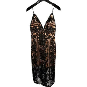 Jarlo London Black Dress Open Lace Evening  Sz USA XS Brand NEW